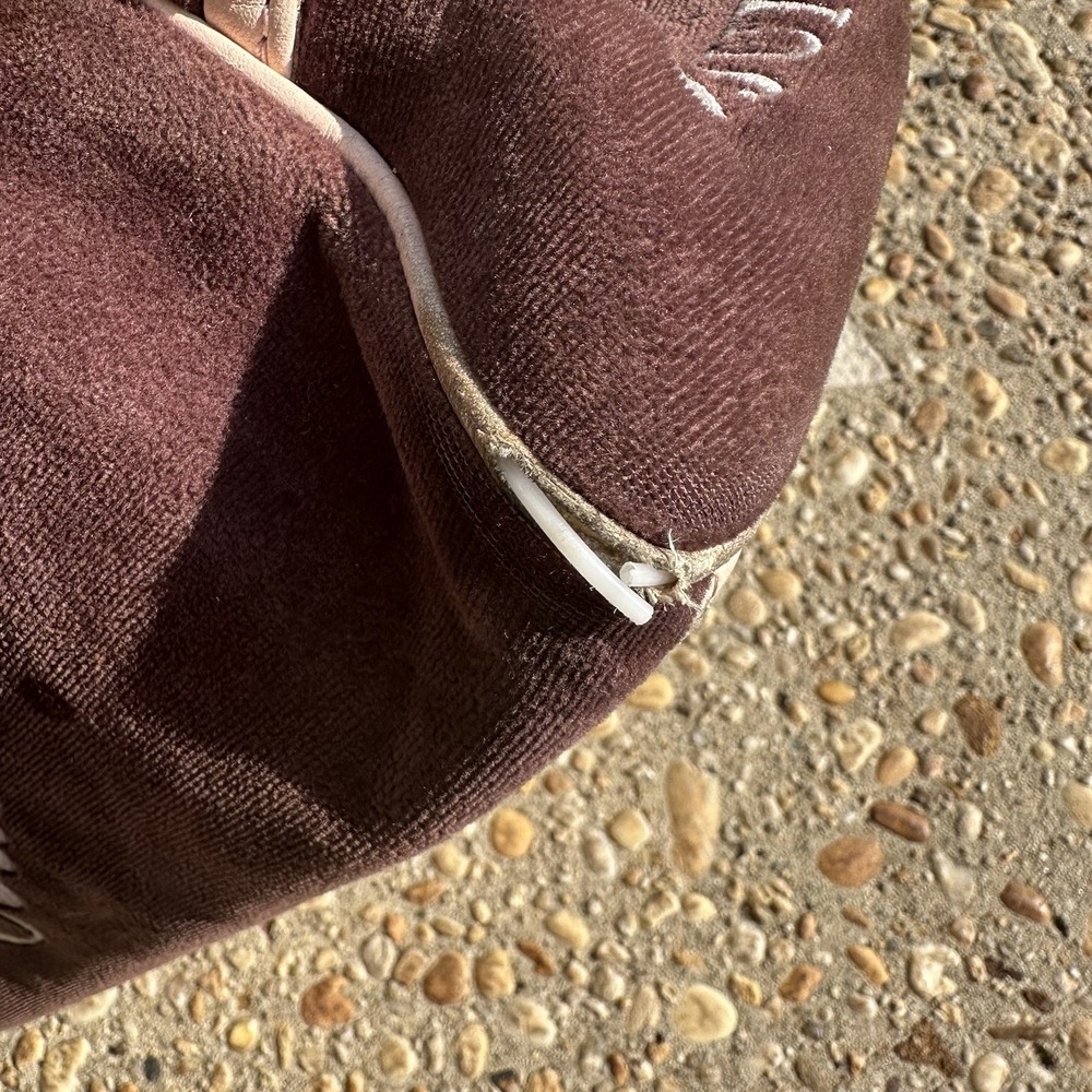 JUICY COUTURE Brown‎ Brown Pink Velvet  Bowling Bag La Couture Y2K Vintage Queen - Picture 13 of 16